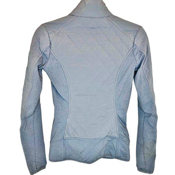 Athleta Upside Jacket Quilted Full Zip Up Size XXS Gray Insulated Stretch Pocket - Picture 4 of 11